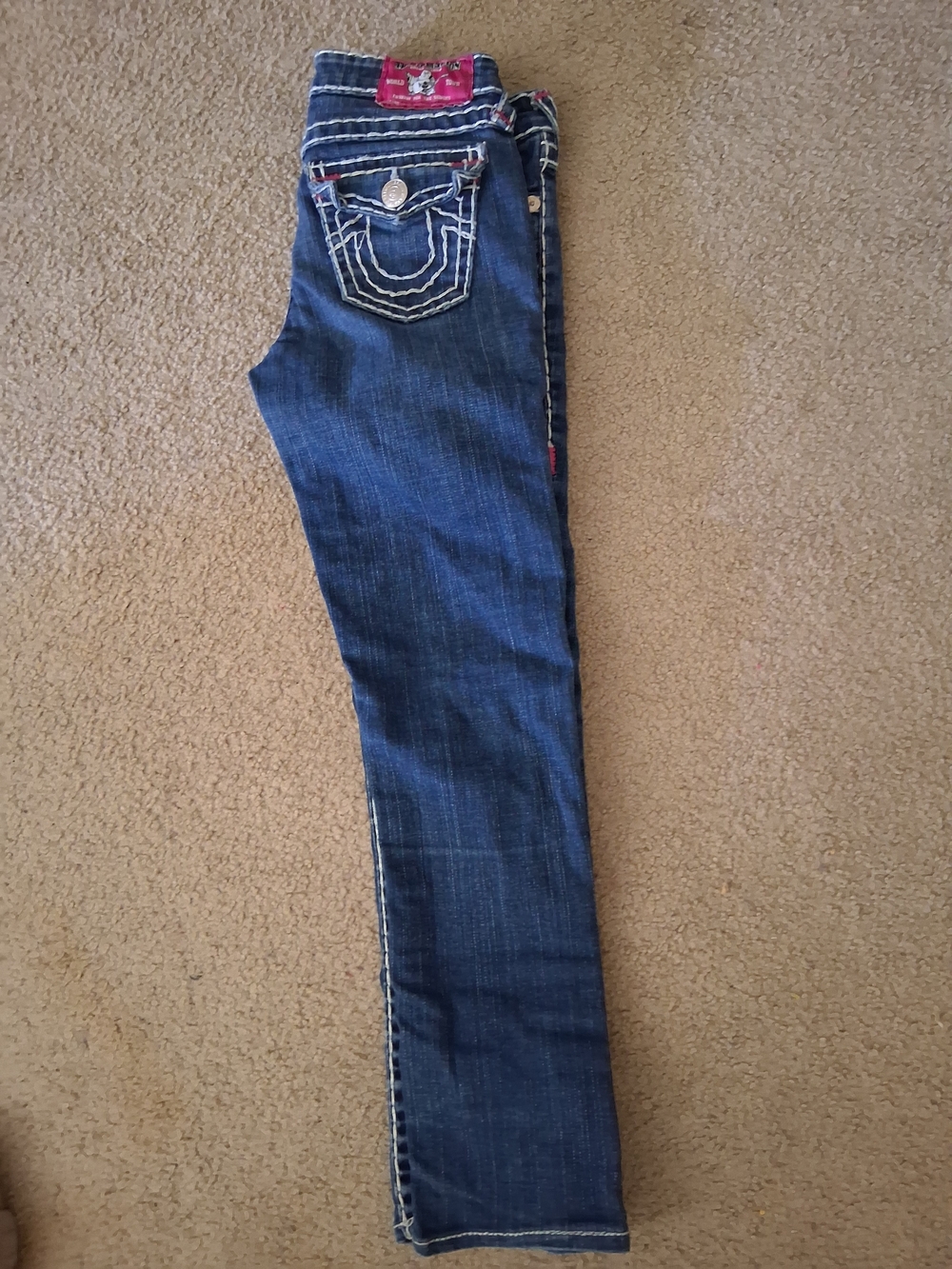 True Religion Women's Dark Blue Straight Jeans. GIRLS SIZE 14
